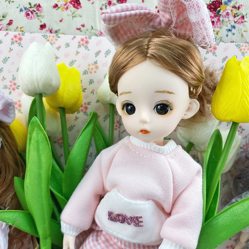 

Комплект шарнирной куклы с розовыми кроличьими ушками 1/12, аксессуары для тела со съемными шарнирами, Аниме фигурки, модные куклы, подарок для девочки