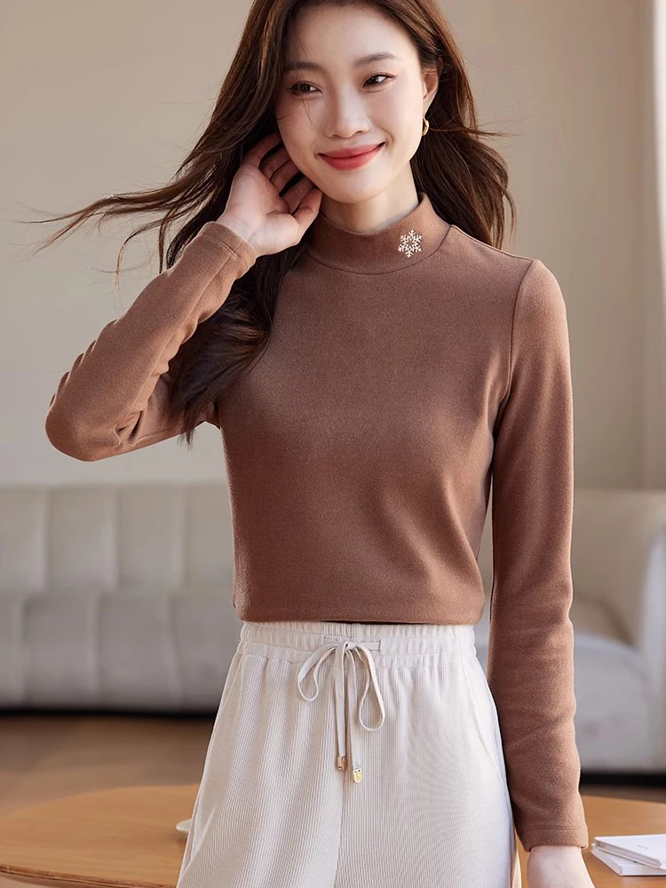 

Женская футболка с длинным рукавом, с ложным воротником