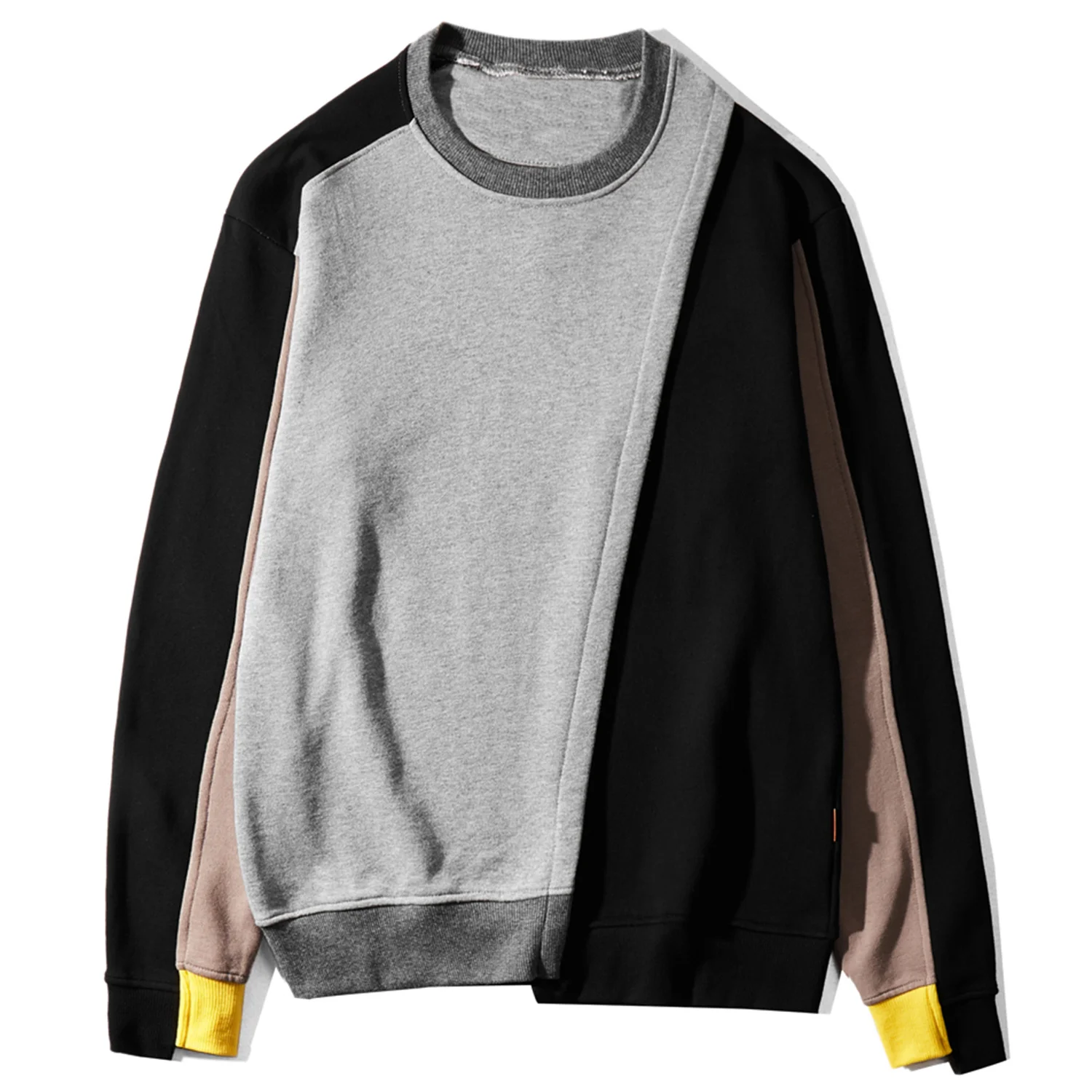 

Mens LACIBLE Color Clock Patchwork Sweatshirts Harajuku Streetwear Hip Hop Casual Cotton Male Pullover Fashion Long Sleeve