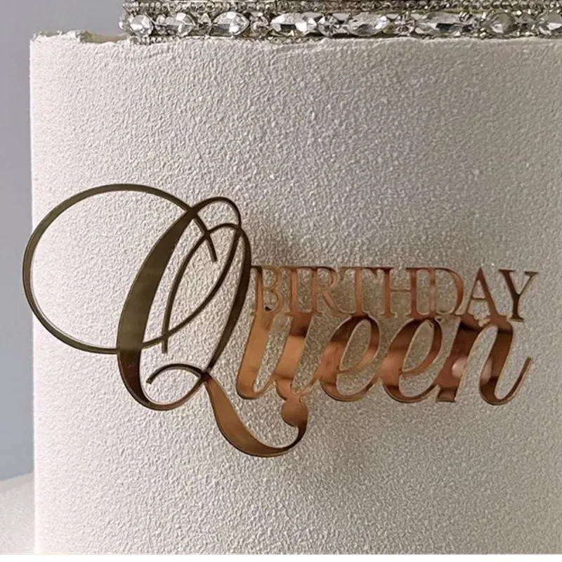 

Золотые акриловые топперы для торта "Моя королева" WOHLTAO