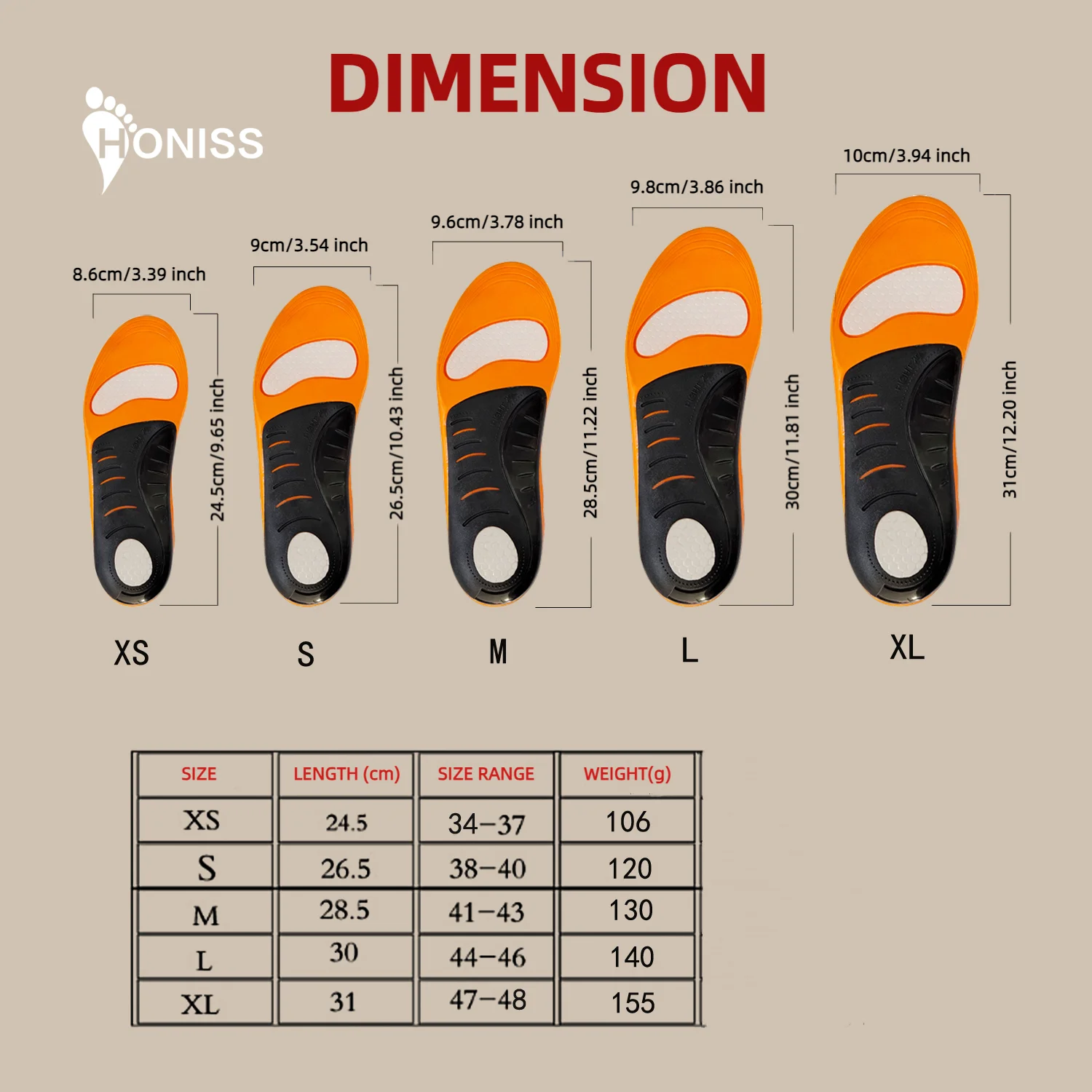 1 пара оранжевых плоских супинаторов эластичные и дышащие спортивные стельки из