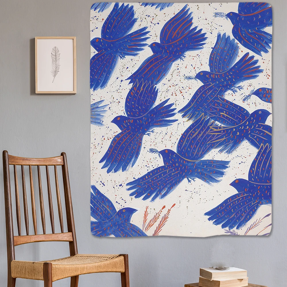 Голубь голубь психоделический гобелен винтажное абстрактное искусство