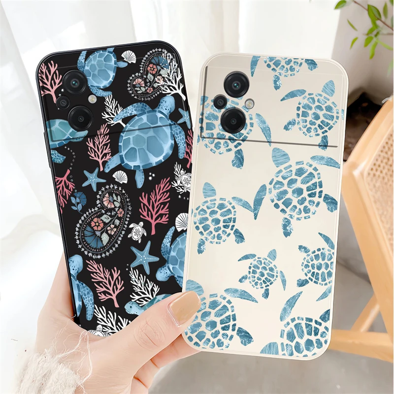 Turtle Painting Case For Xiaomi Poco X6 F4 F5 M3 M4 M5 X3 NFC F6 M2 C31 X2 F3 Pro X4 GT X5 Shockproof Silicone Soft Phone Cover