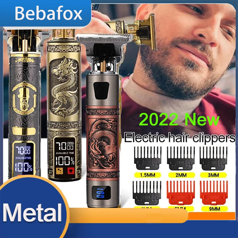 

Metal Shaver Beard Vintage T9 Electric Cordless Clipper Hair Cutting Machine Professional Barber Hair Trimmer for Men Lighter