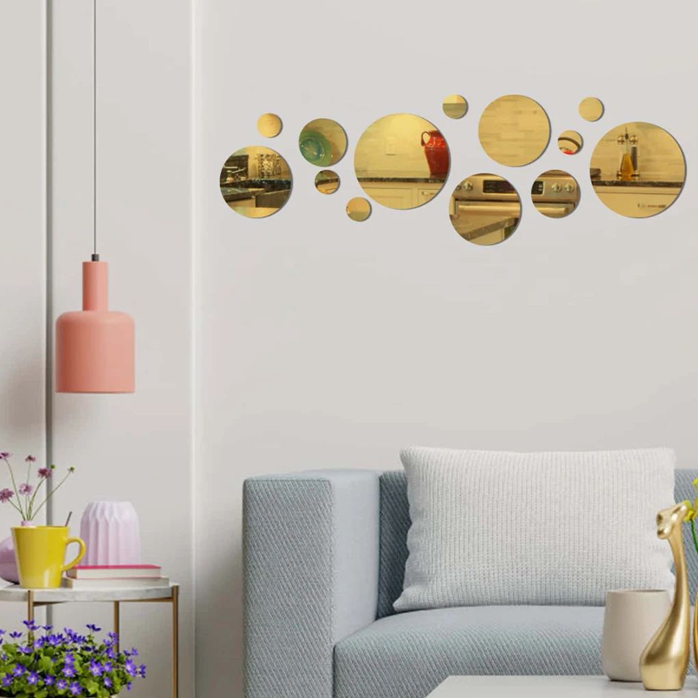 

2 комплекта зеркальных наклеек s, отражающие поверхности, настенные наклейки для столовой, игровой комнаты, пластиковые Самоклеящиеся украш...