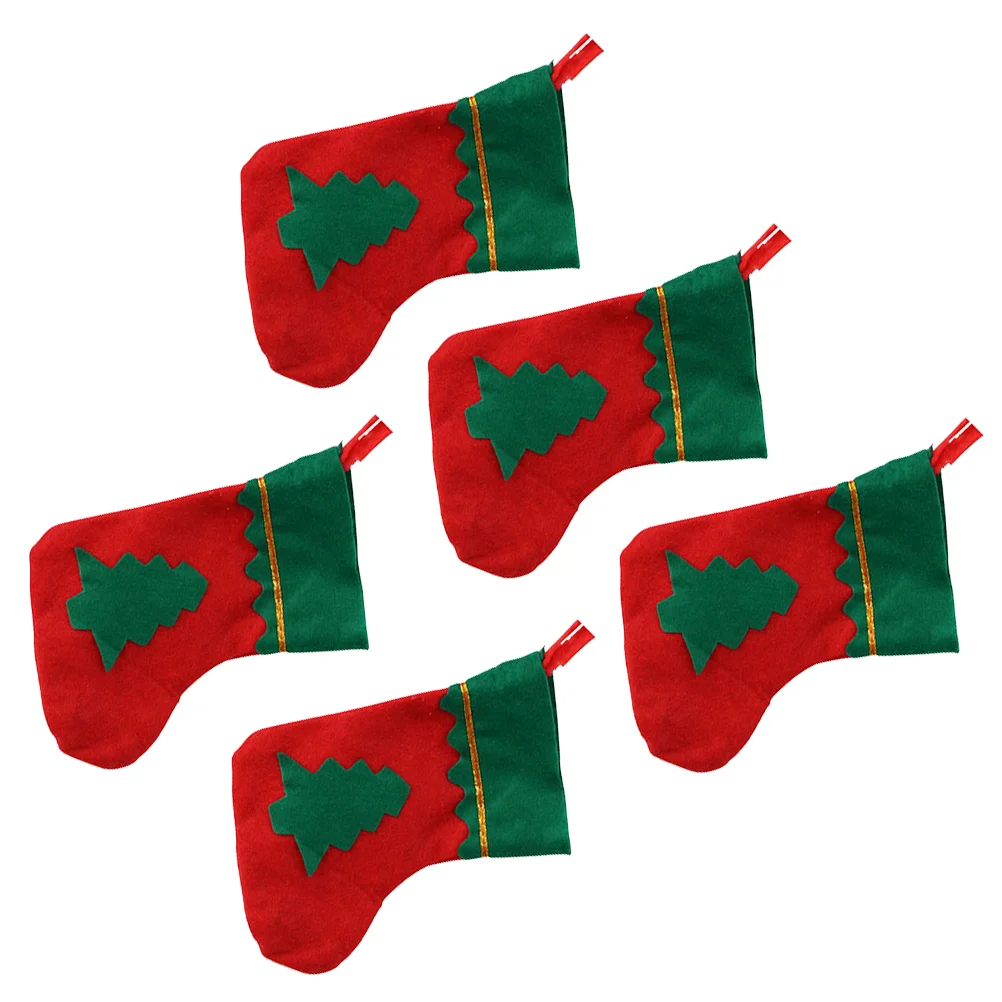 

5pcs Christmas Stockings Christmas Tree Gift Socks Present Stockings for Festival Party