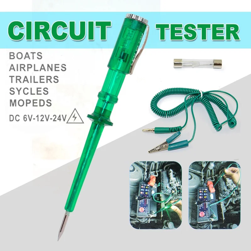 

DC 6V 12V 24V Probe Light System Test Probe Lamp Auto Car Light Circuit Tester Lamp Voltage Test Pen Detector Copper