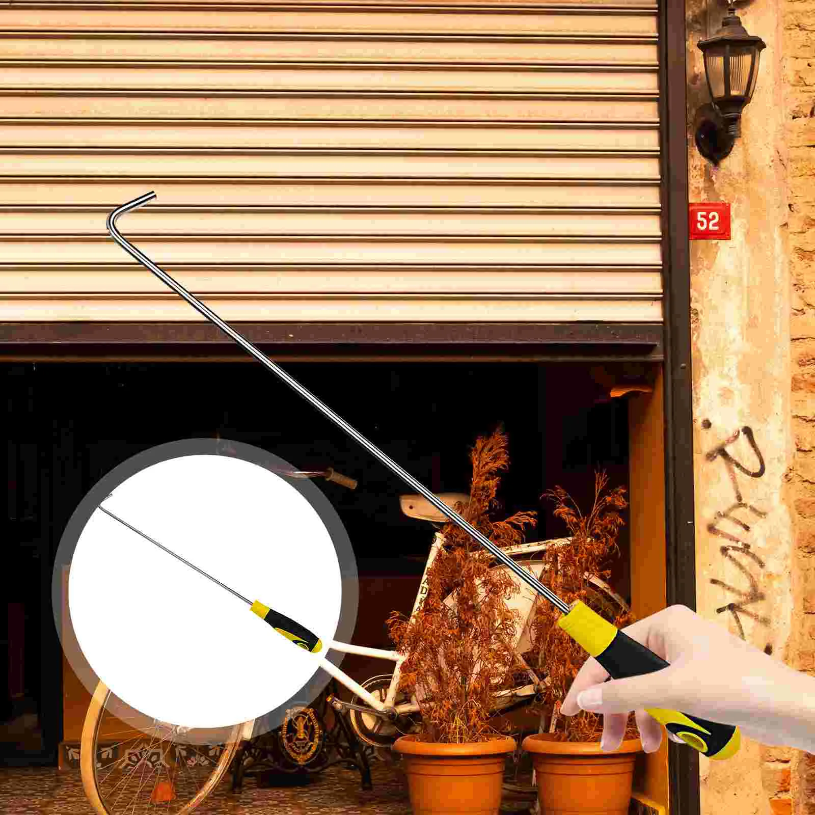 

Roller Shutter Hook Rubber Handle Durable Well Lifter Rolling Door Pulling