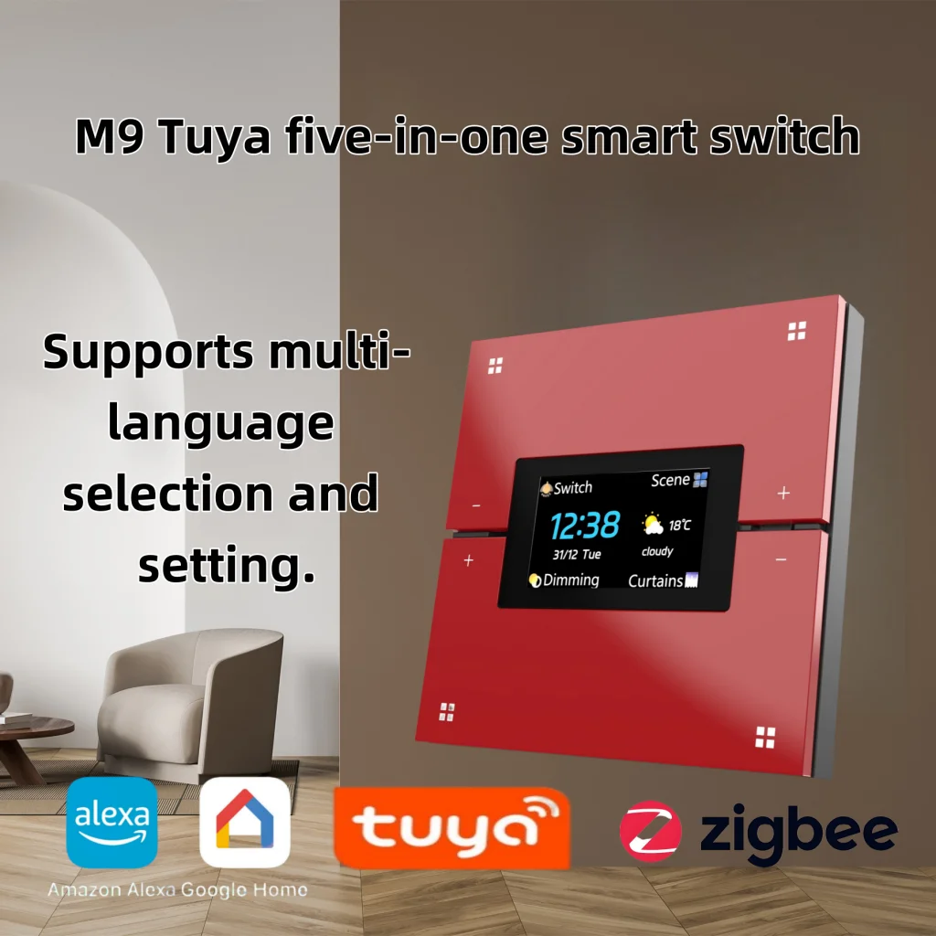 

Умный переключатель M9pro Tuya Zigbee, панель управления домашней автоматизацией, функциональный переключатель «пять в одном»
