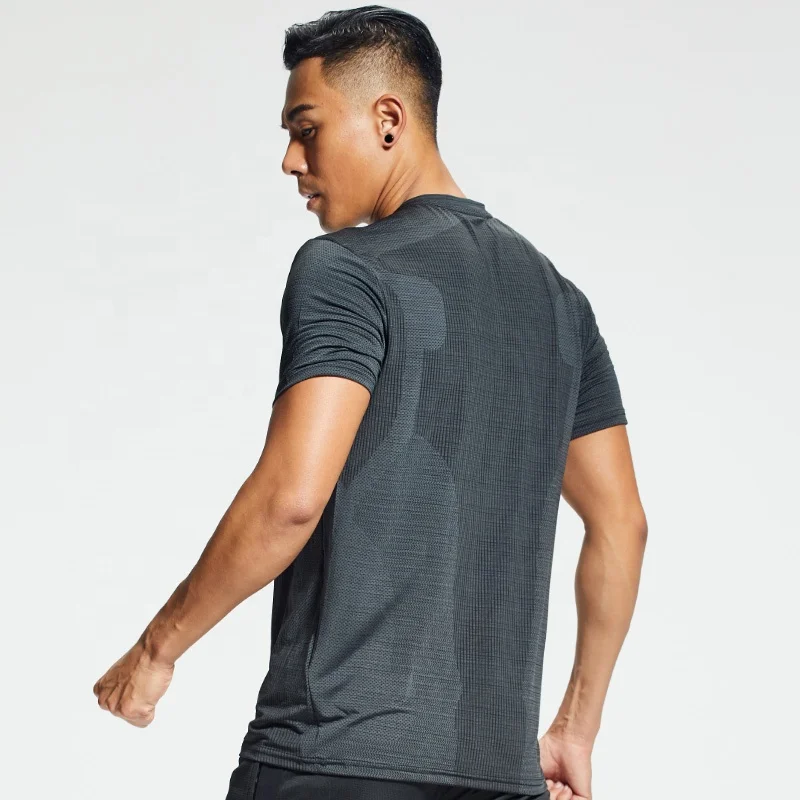 Men Sports T Shirts Gym Fitness Running Sportswear Quick Dry Short Sleeve Tee Breathable Training Workout Outdoor Jogging