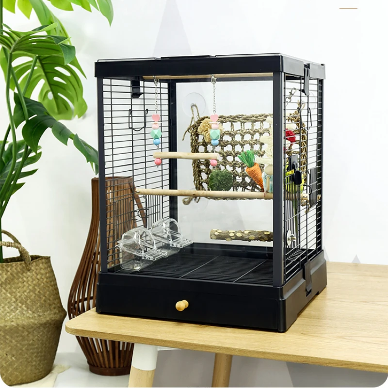 

Outdoors Budgie Bird Cages Transparent Decoration Portable Canary Bird Cages Accessories Jaula Pajaro Birds Supplies WZ50BC