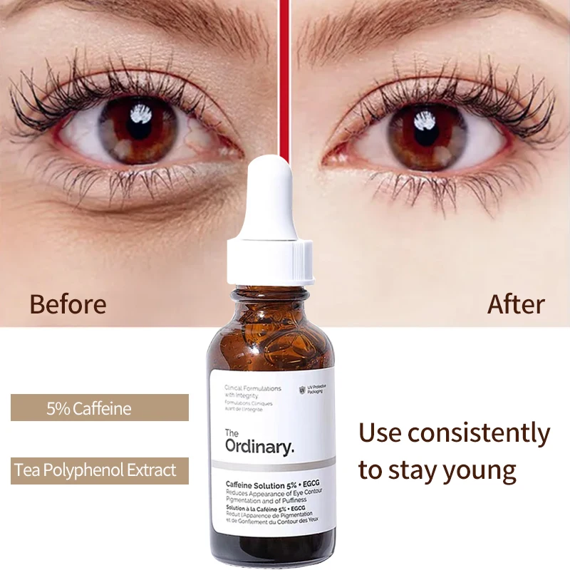 

Ordinary Caffeine 5% Solution + EGCG Facial Serum Lighten Dark Circles Remove Eye Bag Eliminate Puffiness Anti-oxidation 30ml