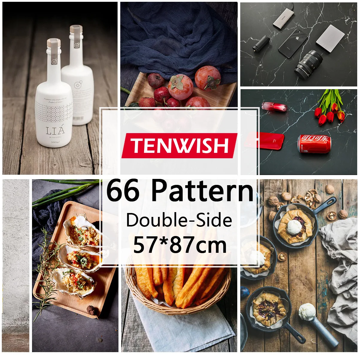 Фон для студийной фотосъемки TENWISH 57x87 см древесина деревенская кирпичная стена