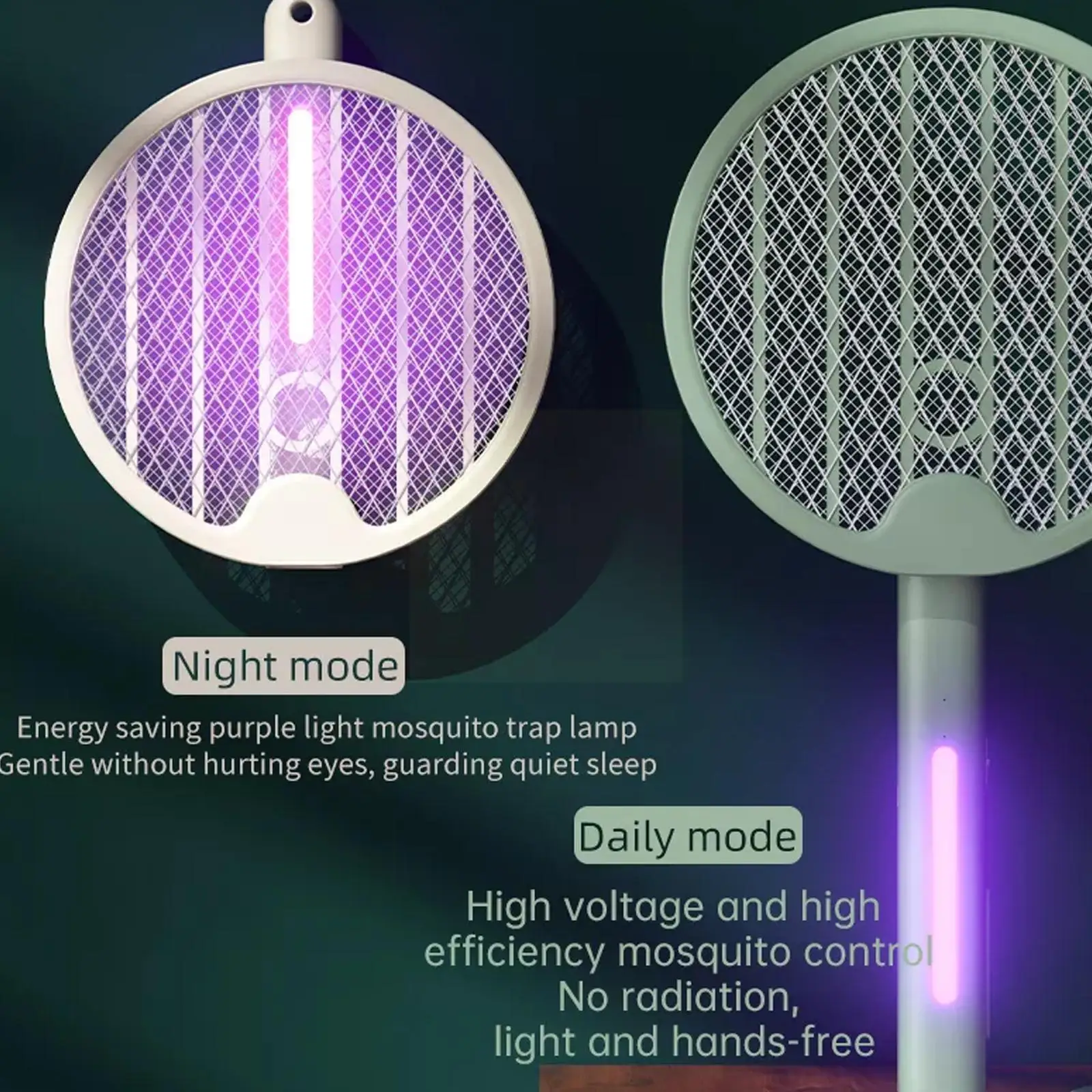 

Electric Fly Racket USB Rechargeable with Charging Base Mosquito Bug Zapper Fly Swatter Killer with UV Light for Bedroom U2W1