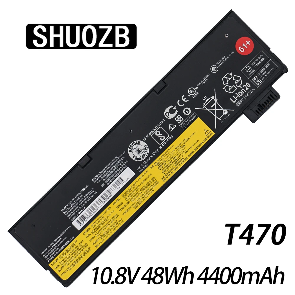 

SHUOZB 10,8 В 48 Вт/ч Новый аккумулятор для ноутбука Lenovo ThinkPad T470 T480 T570 T580 P51S P52S 01AV427 01AV423 01AV425 SB10K97580 61 +