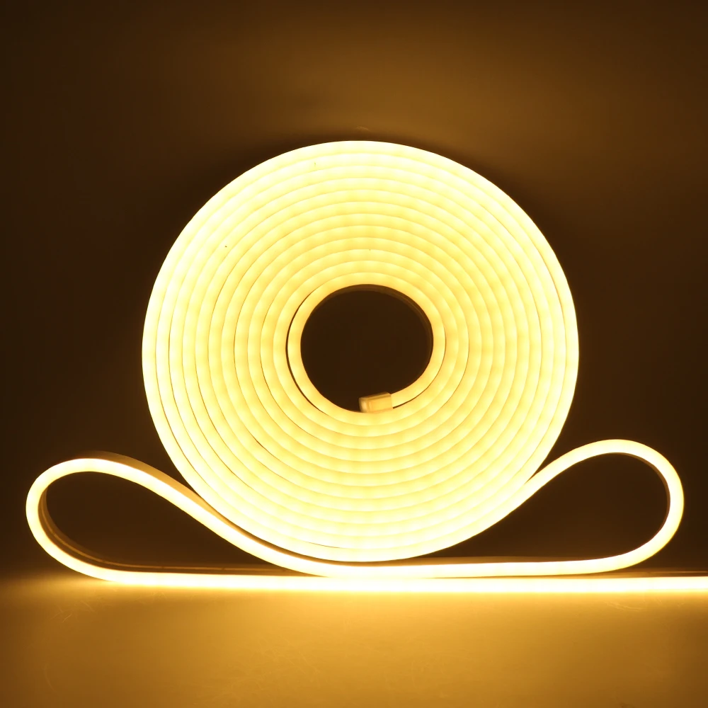 

5 В, 12 В, 24 В, неоновая светодиодная лента с 2-контактным проводом, 120 светодиодов/м, IP67, силиконовая трубка, лампа, мягкая гибкая веревка для световых знаков «сделай сам», 3000K-6500K