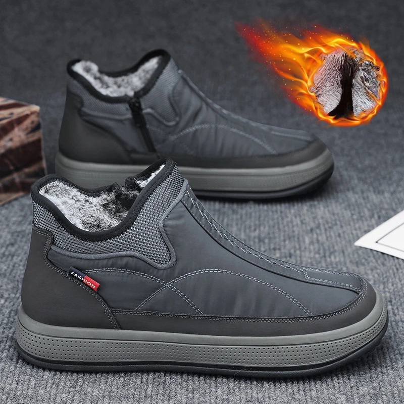 

2023 New Fashion Men Boots Fur Men Snow Boots Couple Keep Warm Winter Shoes Comfortable Botas Hombre Outdoor Men Sneakers
