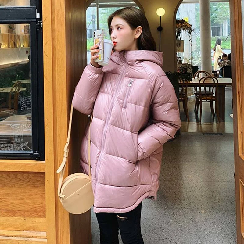 New Longsleeve Thick Down Parkas Jacket Female Coat CasualLong Hooded Coat Women Clothing 2023 Women Winter Women Warmth Jacket