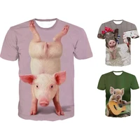 new men ladies kids casual t shirts cute animal funny pet pig print fashion street style breathable lightweight summer top
