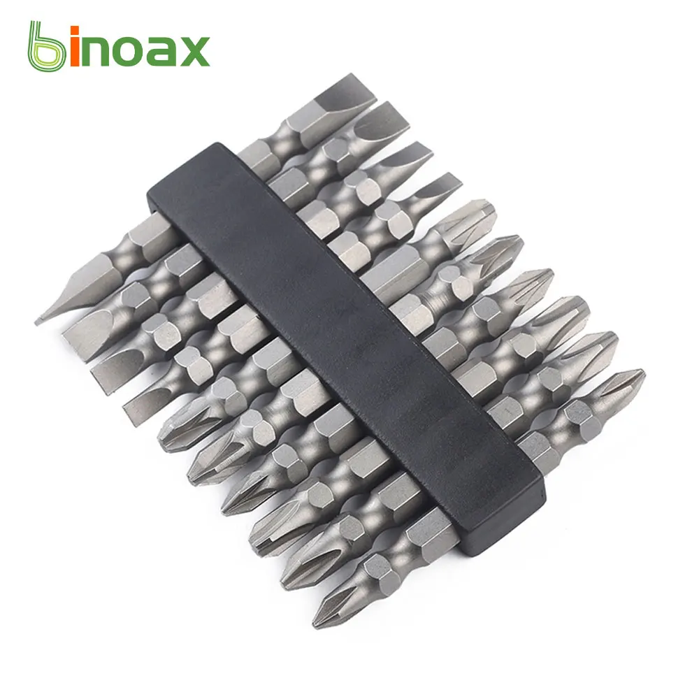 10PC 65mm Magnetic Screwdriver Bits S2 PH Slotted Double Head Screwdriver Set
