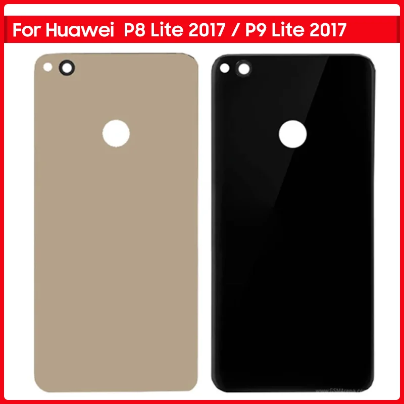 

New For Huawei P8 Lite 2017 / P9 Lite 2017 Battery Back Cover Rear Door Glass Panel P9Lite Battery Housing Case Adhesive Replace