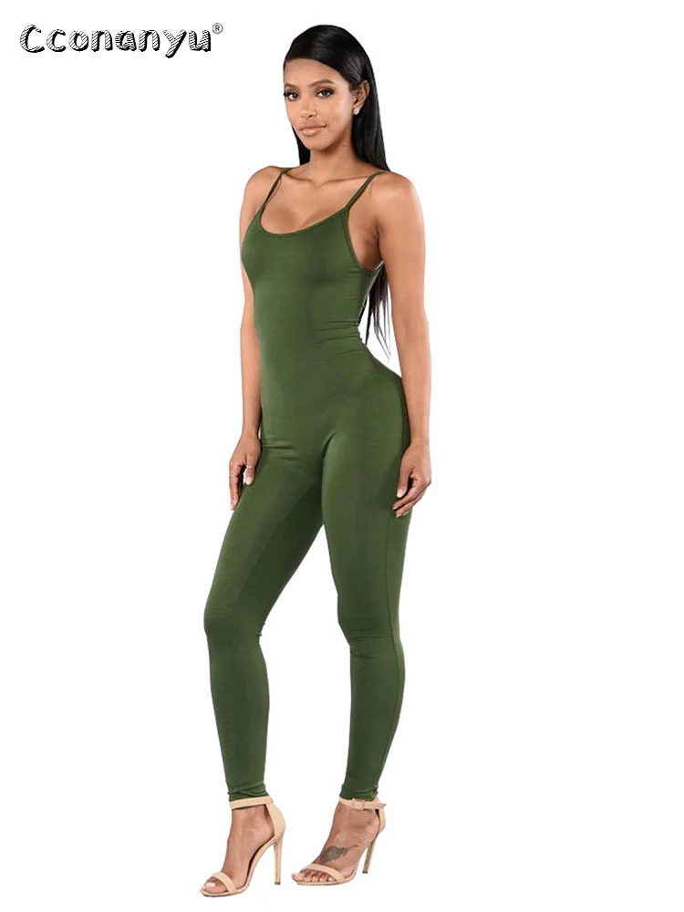 Ladies Casual Sleeveless Sexy Backless Sportswear Slim Solid Color Bodycon White Jumpsuits for Women Summer 2022 Monos Mujer