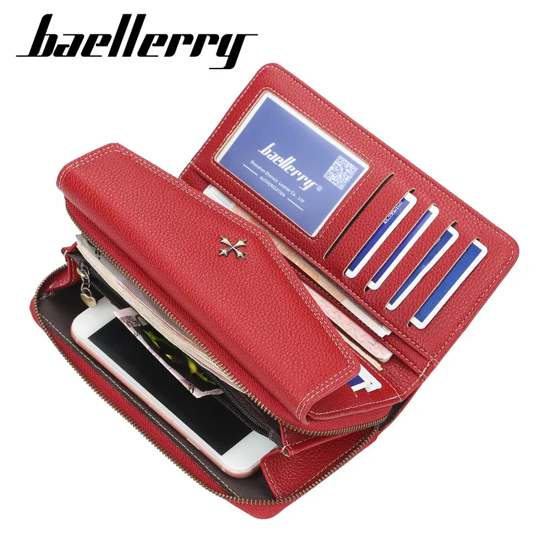 Women PU Leather Long Wallet Fashion Female Coin Purses Cellphone Clutch Card Holder 8Z