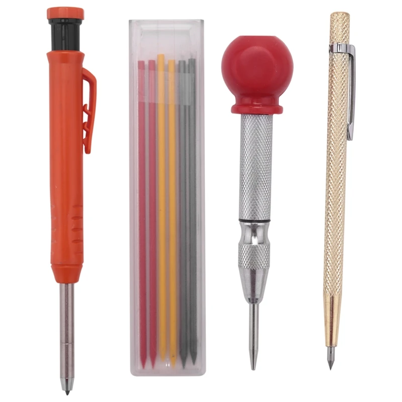 

Твердый плотничный маркер, набор многоразовых деревообрабатывающих карандашей для глубоких отверстий, инструмент для маркировки дерева, с...