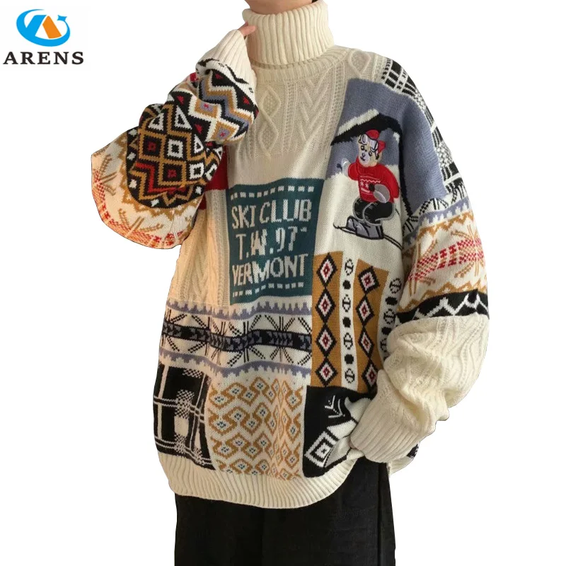 

Ugly Men Sweater Fashion Spring Streetwear Casual Gengar Clothing Christmas Pullovers Student Women Y2K Oversize Knitted Sweater