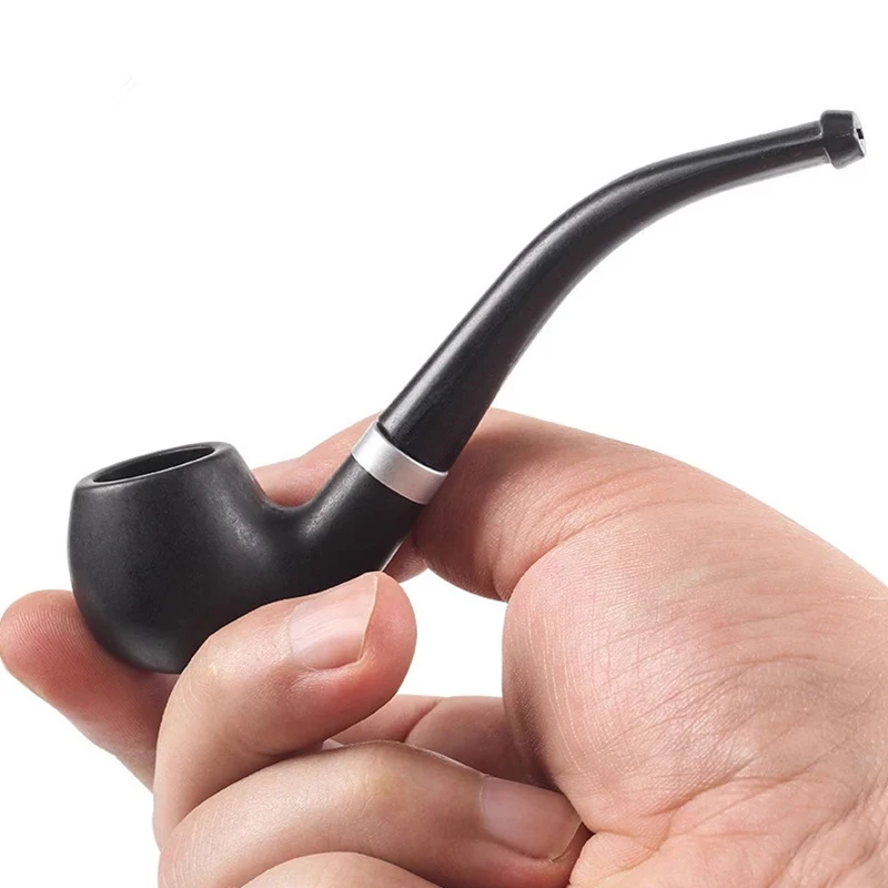 

Portable Tobacco Bent Pipe Wooden Smoking Filter Grinder Handheld Herb Pipes Cleaning Durable Cigarette Accessories Men's Gifts