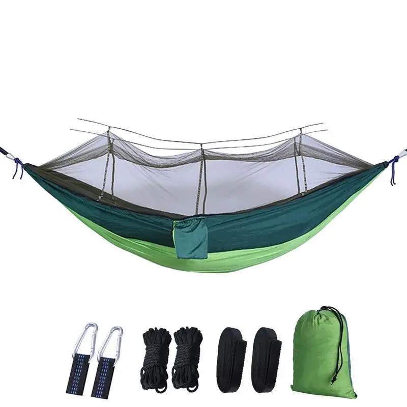 Туристический гамак с москитной сеткой легкая ткань из парашютной ткани высокой
