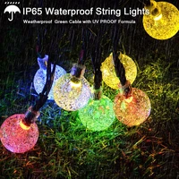8modes solar led string lights crystal globes outdoor led lamp waterproof garden party yard decor bubble solar string light