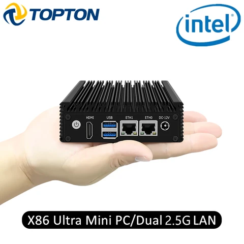 Topton X86 2x i226-V 2,5G Nics безвентиляторный мини-ПК J4125 J4105 четырехъядерный промышленный мягкий маршрутизатор брандмауэр ПК NVMe 2xUSB3.0