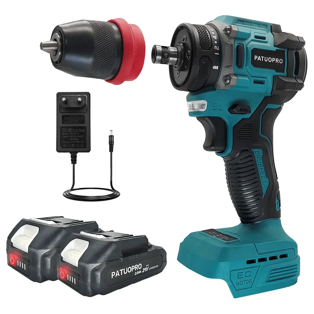 PATUOPRO Беспроводная дрель-шуруповерт 10 мм для аккумулятора Makita 18 В