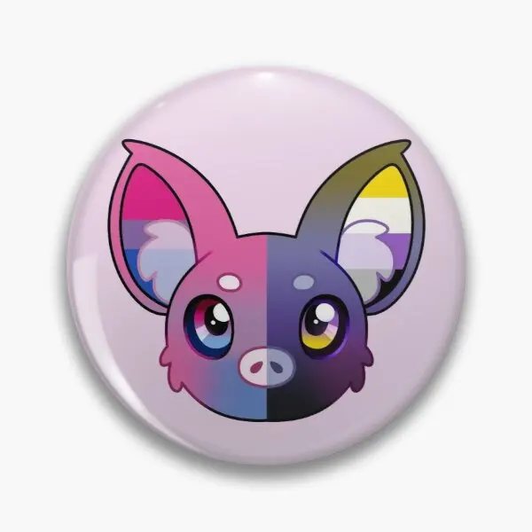 

Bi Non Binary Halloween Bat Pride Customizable Soft Button Pin Decor Fashion Jewelry Women Creative Lover Gift Badge Cute