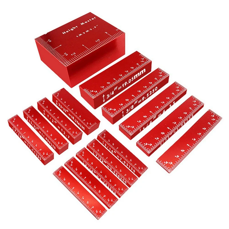 

17Pcs Height Gauges Set Size Marking Block Easy Read Portable Router Tool Engraved Table Saw Accessories Setup Durable