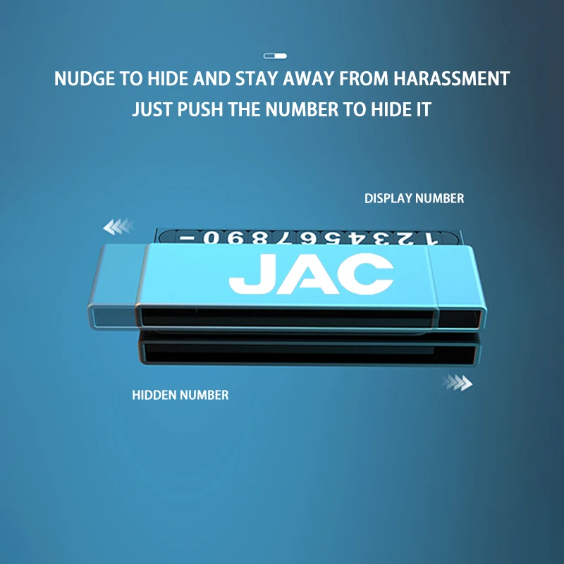 Автомобильная металлическая Временная парковочная фототабличка с номером для JAC