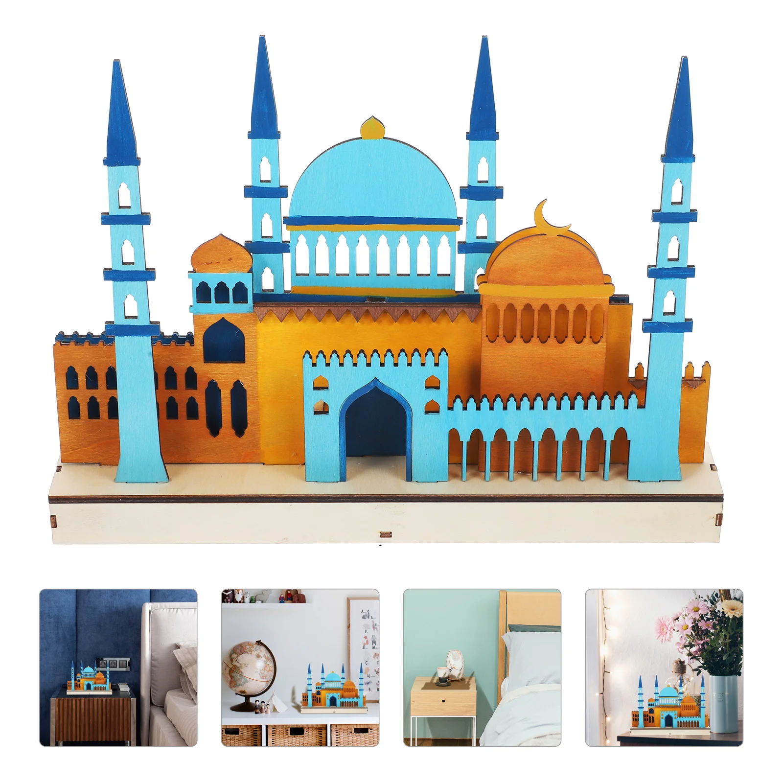 

Ramadan Lamp Eid Light Mubarak Night Party Led Decoration Gift Kareem Bedside Islamic Lights Wooden Muslim Housewarming