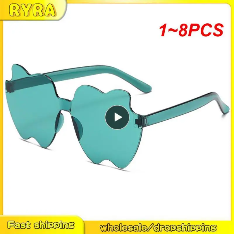 

Солнцезащитные очки без оправы в форме сердца для улицы, 1-8 шт.