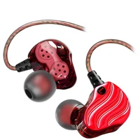 qkz kd4 wired in ear bass hifi dual units earphones running sports headphone