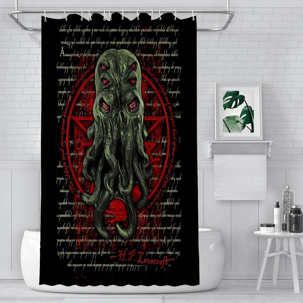 

Занавески для ванной и душа в виде осьминога Cthulhu Mythos, водонепроницаемые перегородки, креативный домашний декор, аксессуары для ванной комнаты