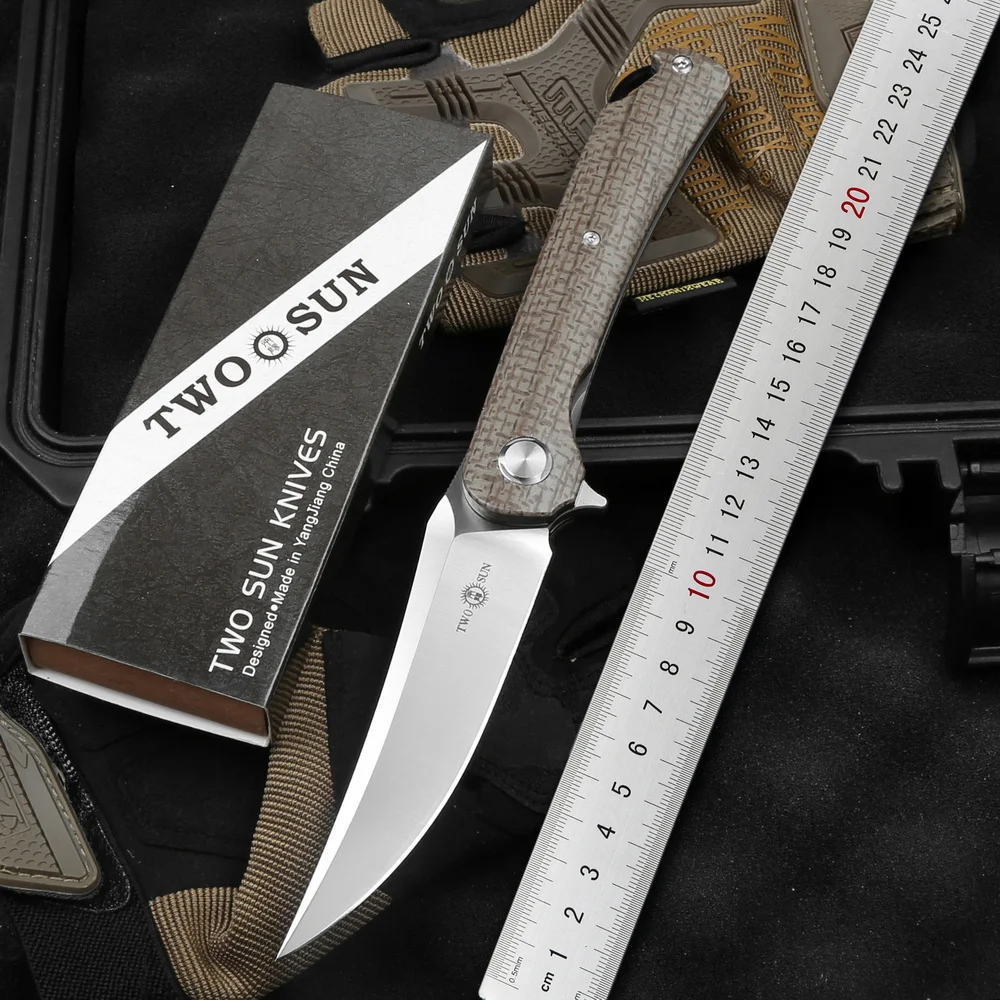 Складной нож-Флиппер TWO SUN TS393, тактический Клинок с лезвием D2, с ручкой из микрокарты, для кемпинга, выживания, повседневного использования