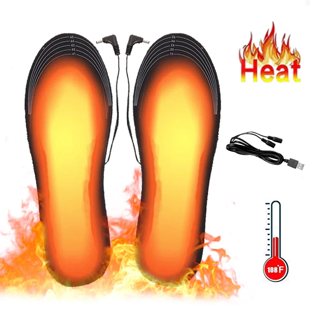 

USB Heated Shoe Insoles Electric Foot Warming Pad Feet Warmer Sock Pad Mat Winter Outdoor Sports Heating Insole Winter Warm