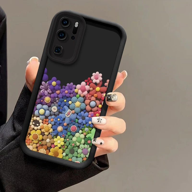 Mate30 Colorful Sunflowers Phone Case For Huawei Mate 20 30 40 Pro Silicone Camera Lens Protection Shockproof Soft Cover Funda