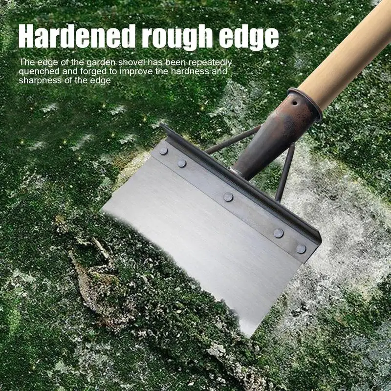 

1PCS Garden Cleaning Shovel Steel Flat Shovel Ice Shovel Weeding Planting Farm Weeding Tool Multi-Functional Gardening Tools