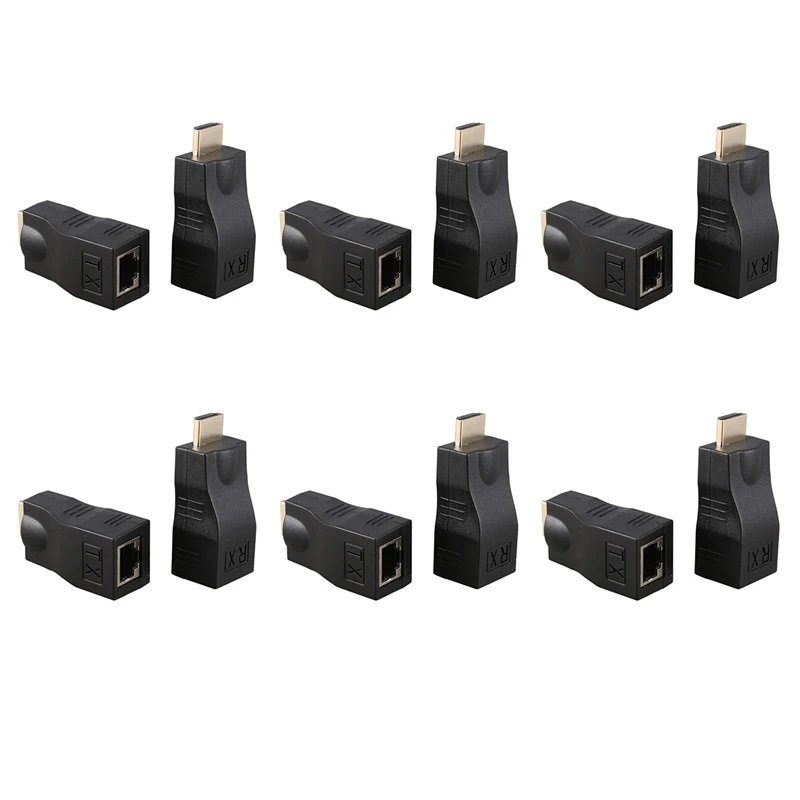 

6X 4K 3D HDMI 1.4 30M Extender to RJ45 Over Cat 5E/6 Network LAN Ethernet Adapter