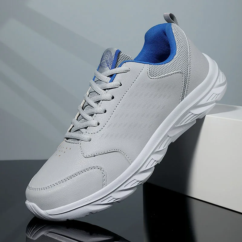 Men Running Shoes Breathable Sneakers Men Lightweight Outdoor Sport Shoes Leather Men Walking Athletic Shoes Zapatos Deportivos