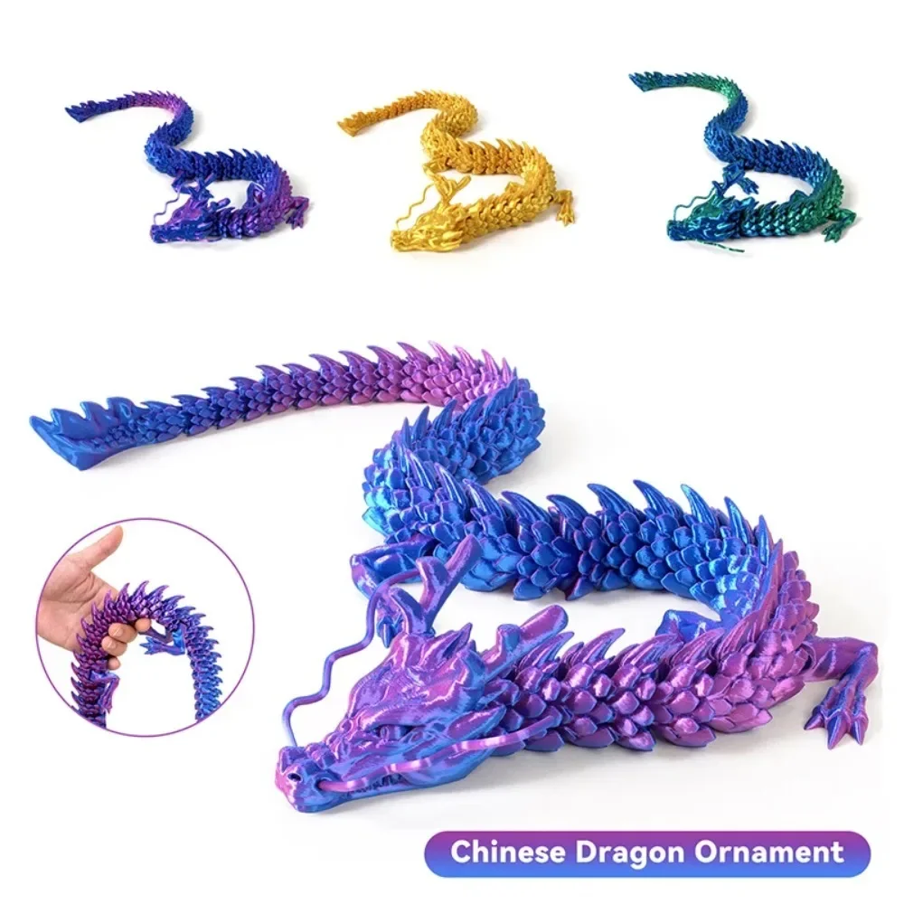 Фото Горячая 30 см 3D печатный китайский дракон Shenlong ремесленные украшения игрушка шарнир подвижный дракон модель украшения для дома и офиса Декор подарки №4