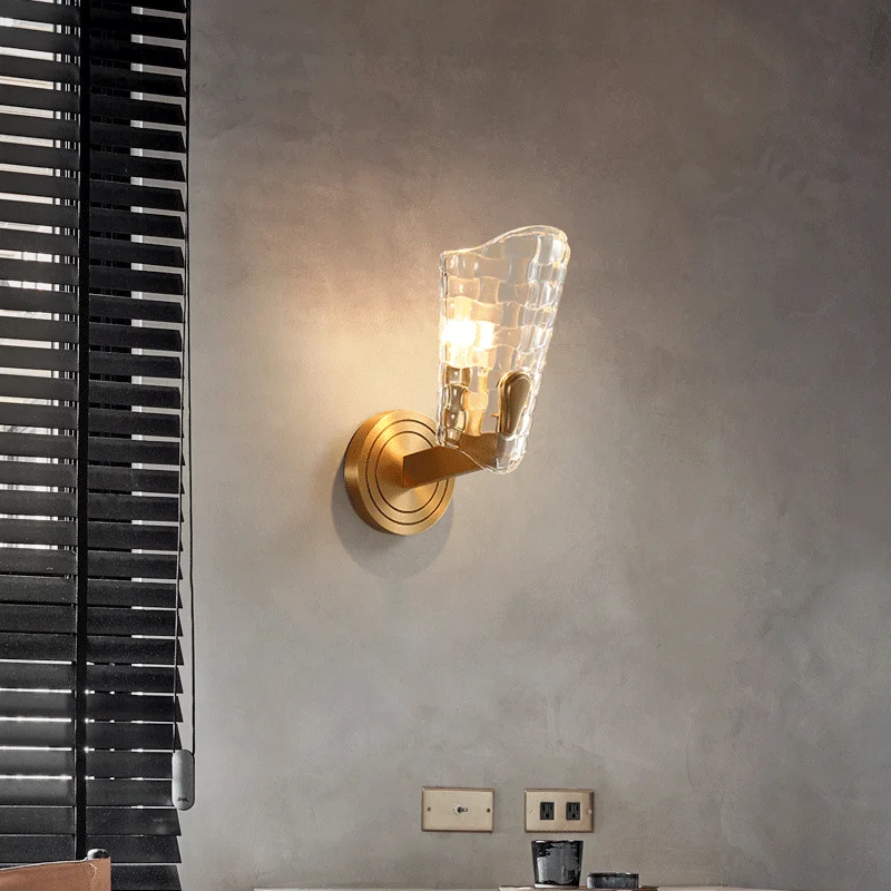 Роскошная медная винтажная настенная лампа для помещений постмодернистские