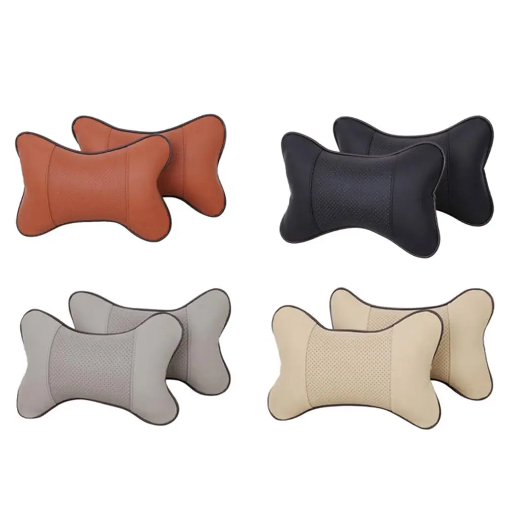 

1PCS Car Seat PU Leather Pillow Soft Headrest Cushion Pad Memory Foam Head Neck Protector Dropshipping